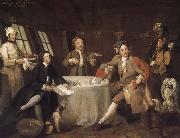 William Hogarth Captain George Graham in his cabin oil painting reproduction